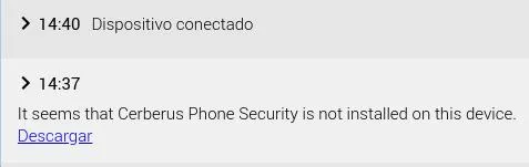 dispositivo conectado en cerberus