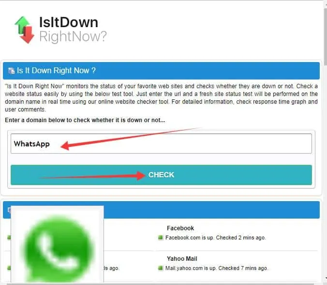 esta whatsapp caido ahora mismo