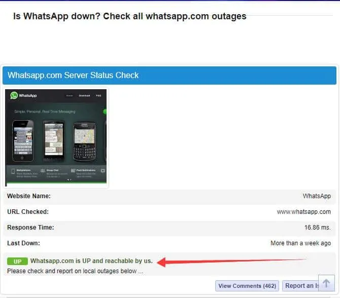 Whastapp esta caido y Facebook e instagram