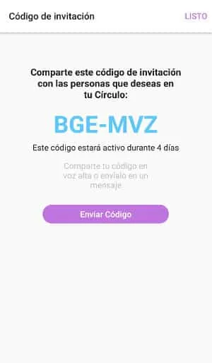 life360 crear circulo - codigo confirmacion