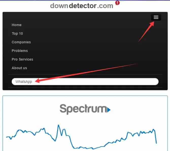 Whatsapp caido DownDetector