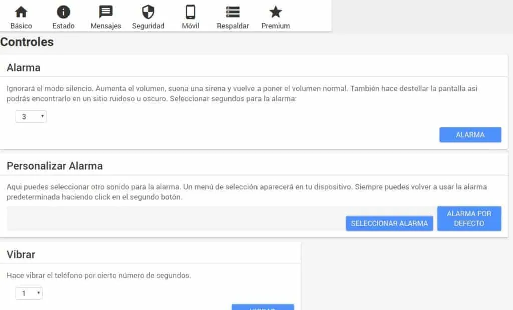 controles web en android lost
