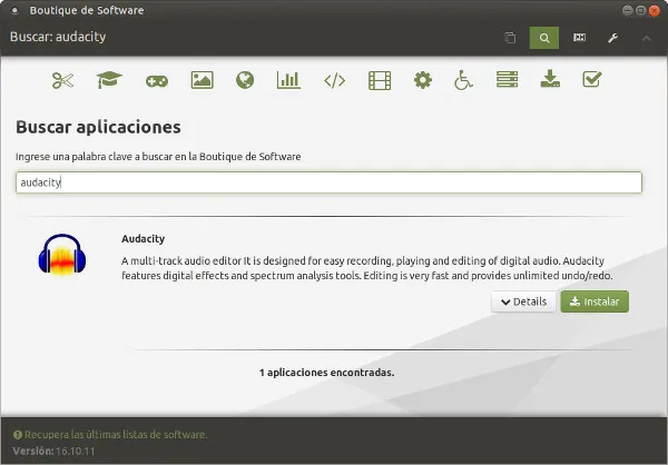 descargar audacity en linux