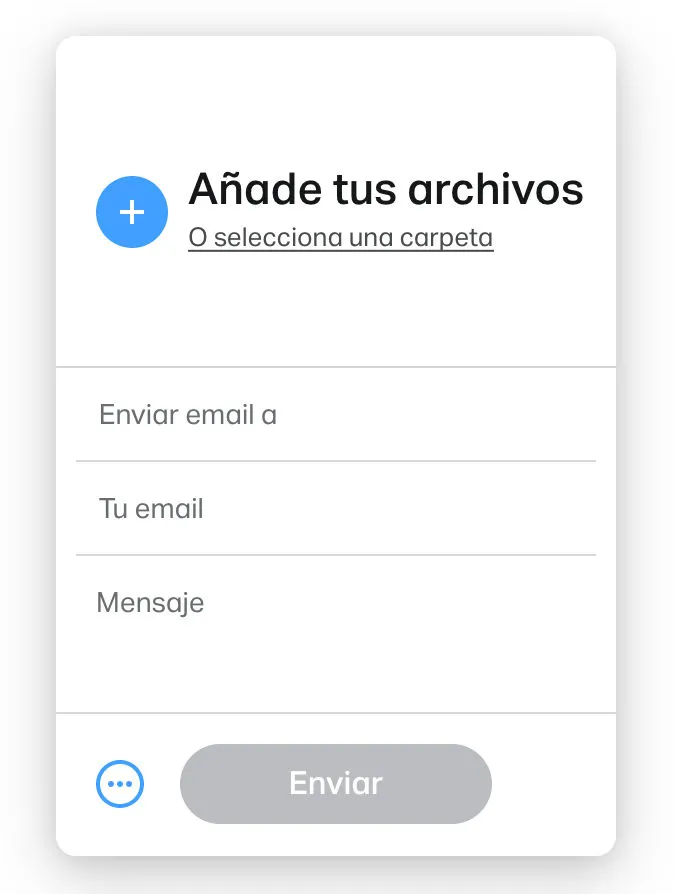 añadir archivos a wetransfer