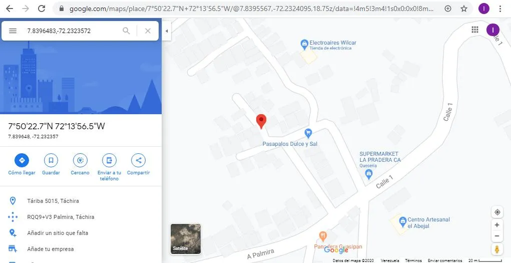 Dirección exacta de un móvil