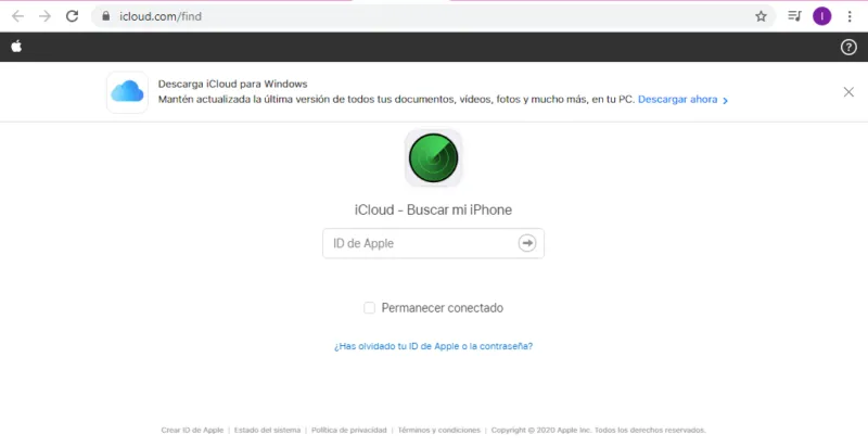 Inicia sesión en iCloud