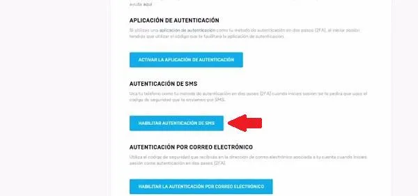 Activar la 2FA en Fortnite Vía SMS