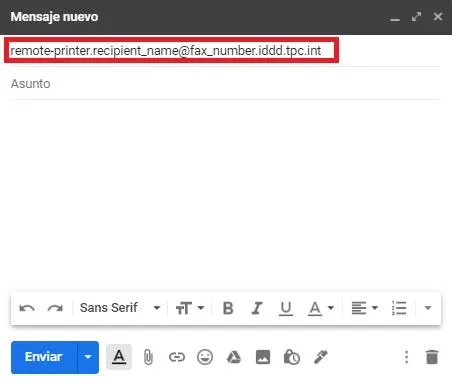 Enviar fax desde gmail