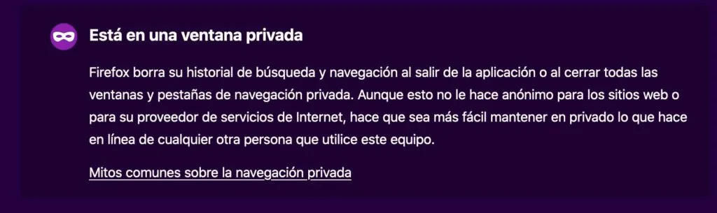 ventana privada de firefox