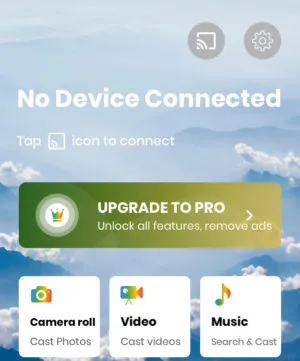 Botón “Video” de la app “Chromecast”.