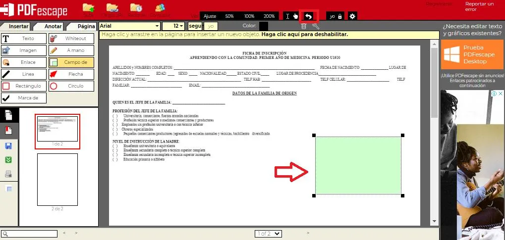 Cómo deshacer cambios