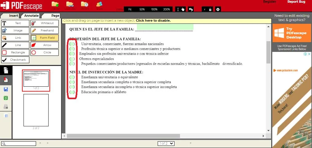 Cómo insertar cuadros de check en un archivo PDF