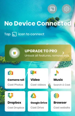 Botón “Google Drive” en la app “Chromecast”.
