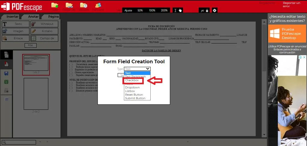 Cómo insertar cuadros de check en un archivo PDF
