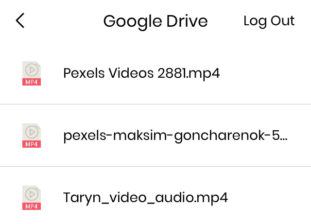 Lista de vídeos en nuestro Google Drive para abrirlos en la app “Chromecast”.
