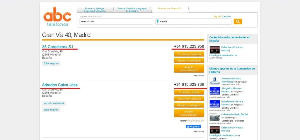 Resultados Busqueda ABC Telefonos