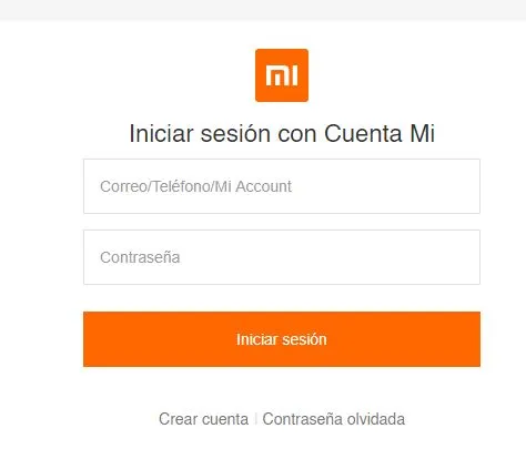 Enlace para crear tu cuenta en el sitio web de Xiaomi Cloud