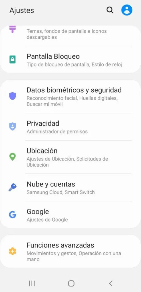 datos biométricos / seguridad samsung
