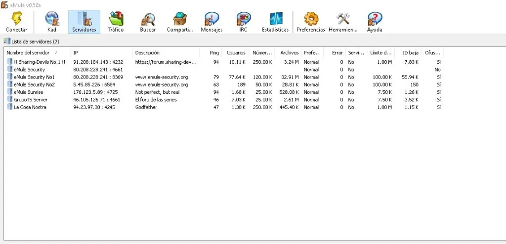 Actualizando lista de Servidores emule