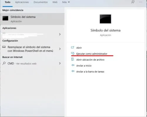 abrir simbolo de sistema o cmd en windows 10