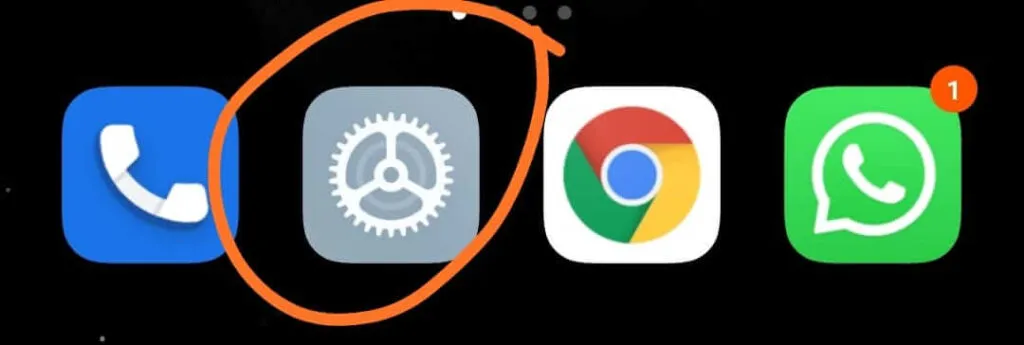 App “Settings” o de ajustes de tu móvil con Android.