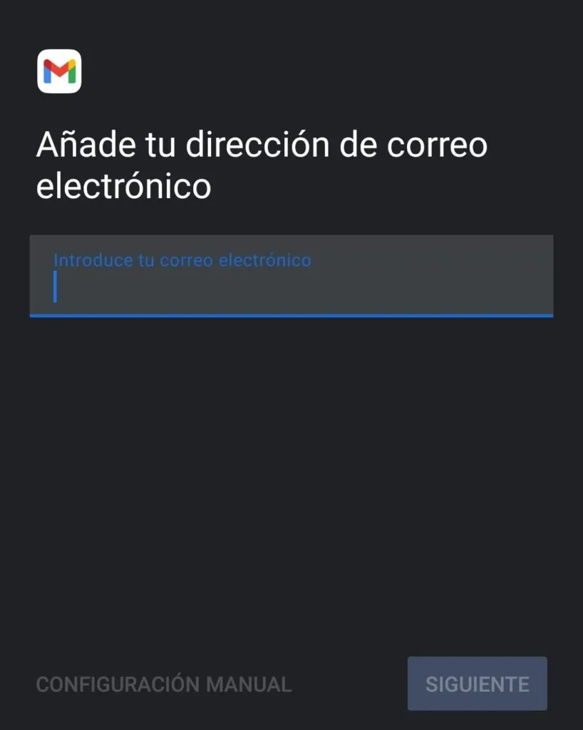 Añadir cuenta existente de Google
