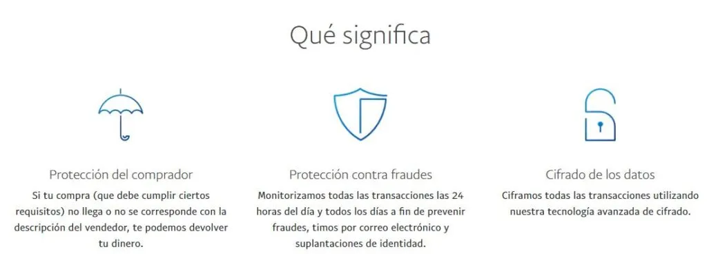 Página web de PayPal en donde explican los pasos que toma la compañía para proteger a sus clientes de estafadores y cibercriminales.