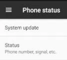 Opción “System update” del apartado “About Phone”.