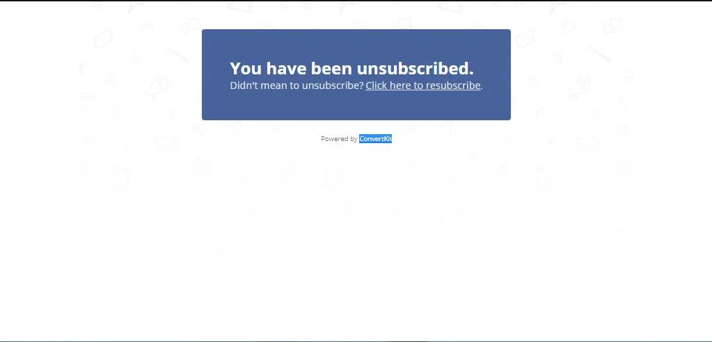Mensaje de confirmación para desuscribirme