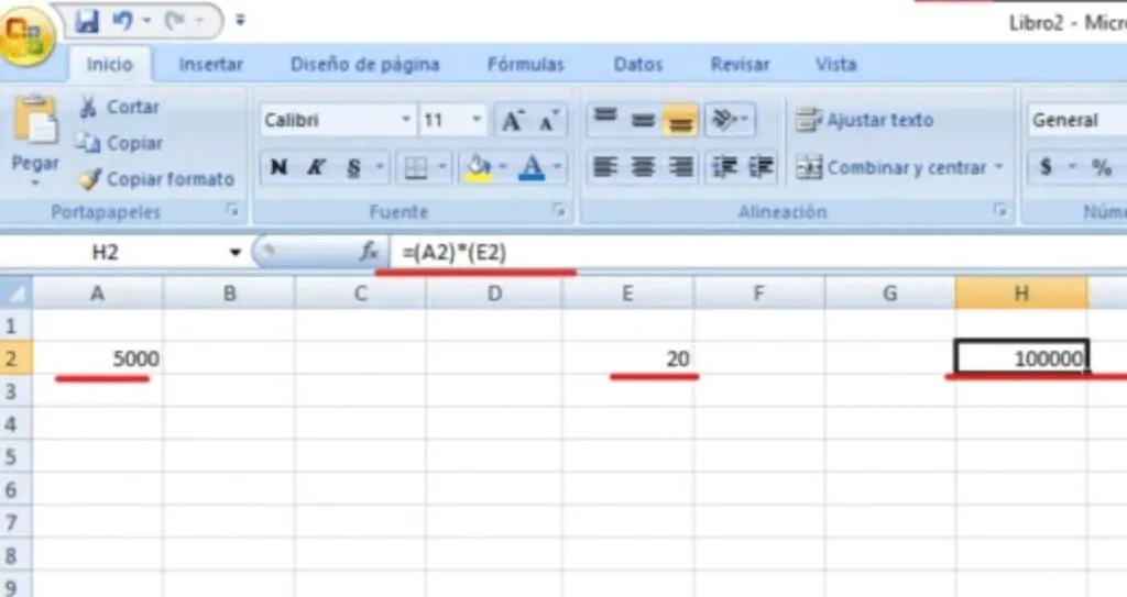 funcion de multiplicar en excel