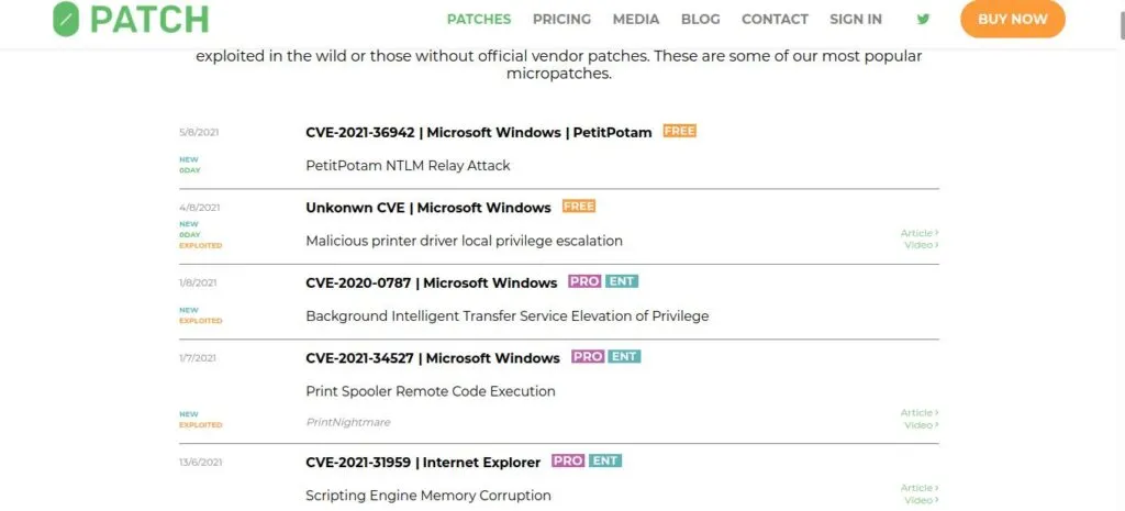 Utilizar el parche no oficial para PrintNightmare 0Patch