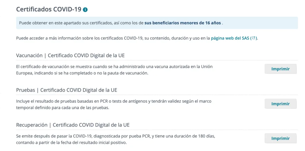 descargar certificados covid