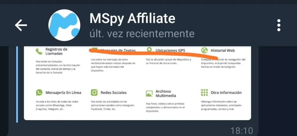 actualizacion estado contacto bloqueado en telegram