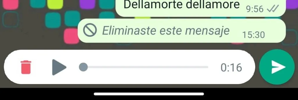 escuchar o eliminar audio de whatsapp