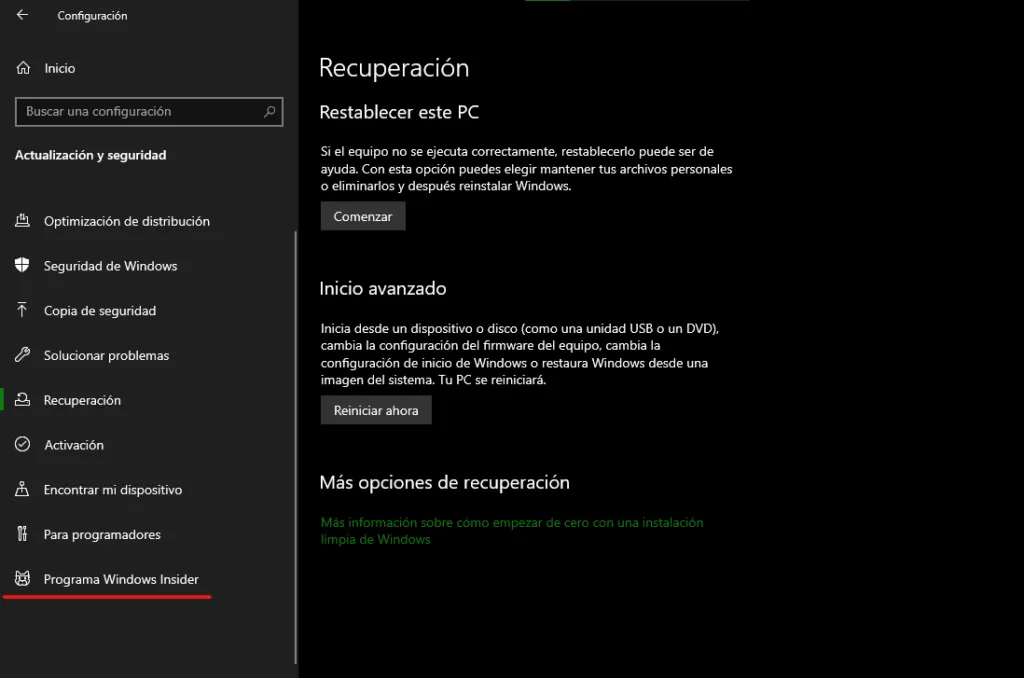 Programa Windows Insider