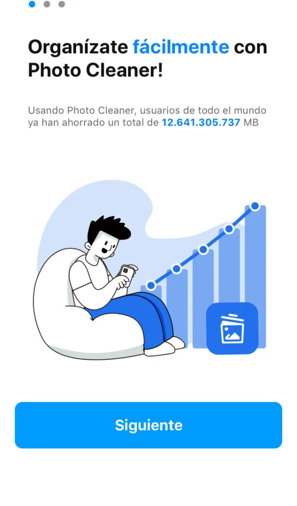 Pantalla de inicio de la app de Photo Cleaner.