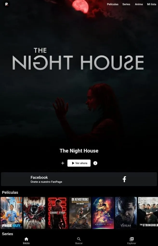 Lista de series y películas de PlayHub Plus, en donde se puede observar un botón que dice “Ver ahora”. 