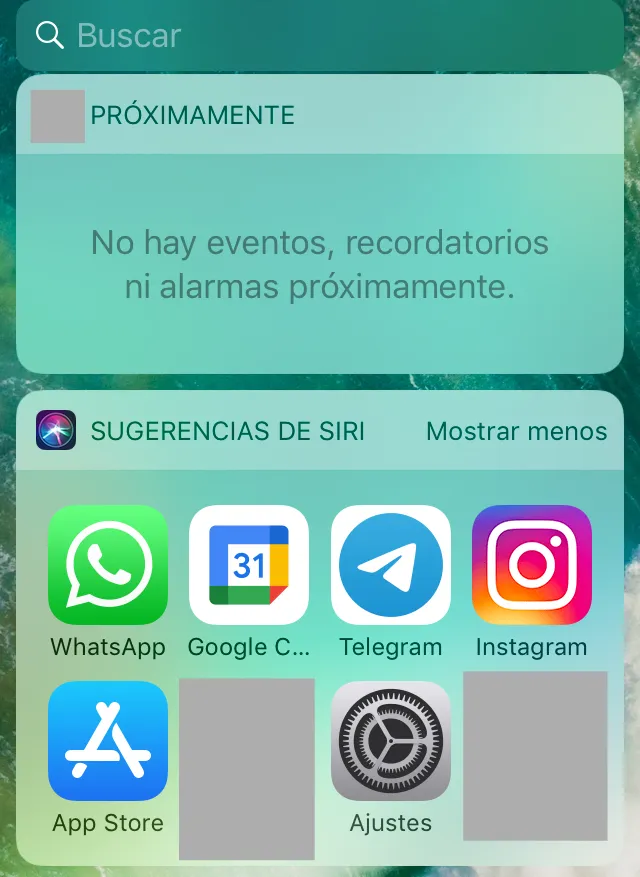 Modal de “Sugerencias de Siri” de un iPhone, en donde se observa la app de WhatsApp.