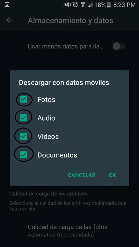 leer mensajes multimedia de whatsapp sin abrir la aplicación
