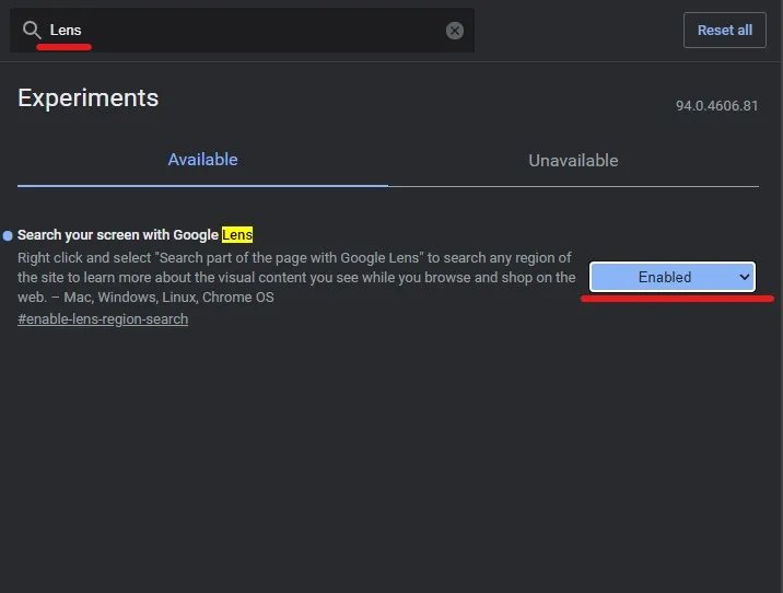 activar google lens en barra de busqueda