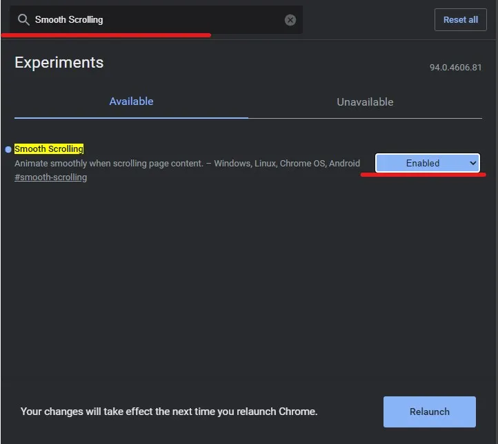 Smooth Scrolling en chrome