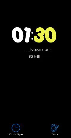 Vista previa del Always On Display en un Android ejecutando la app “Always On Display” de JZZ.