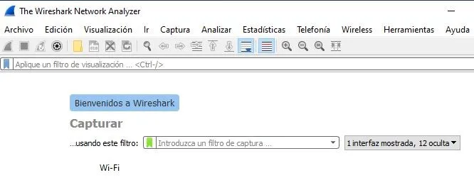 Sniffer de Wireshark, un programa que te permite analizar el tráfico de todas las redes en la que esté conectado tu dispositivo.