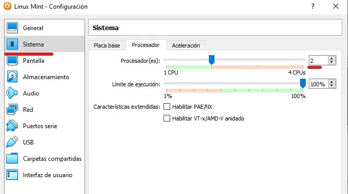 Configuracion de Virtual Box para LInux