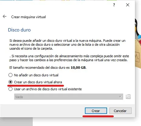 Instalar Linux en maquina virtual
