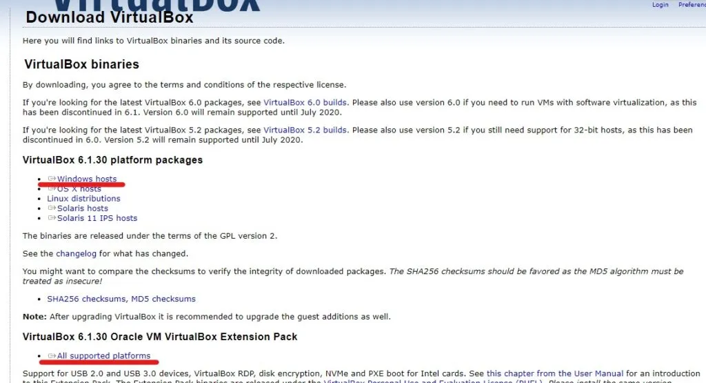 Descargar Virtual Box para WIndows 10