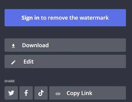 Página web de Kapwing mostrando el botón “Download”.