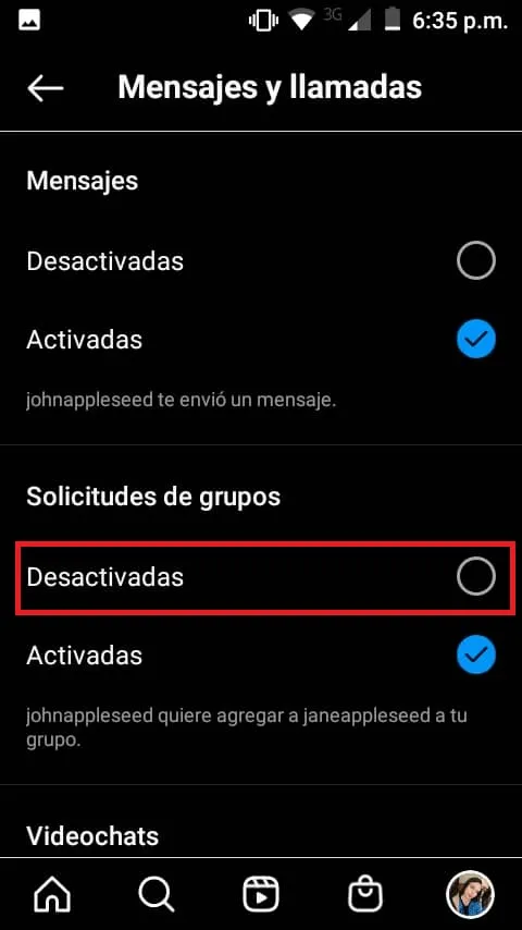 Cómo evitar que te añadan a grupos de Instagram