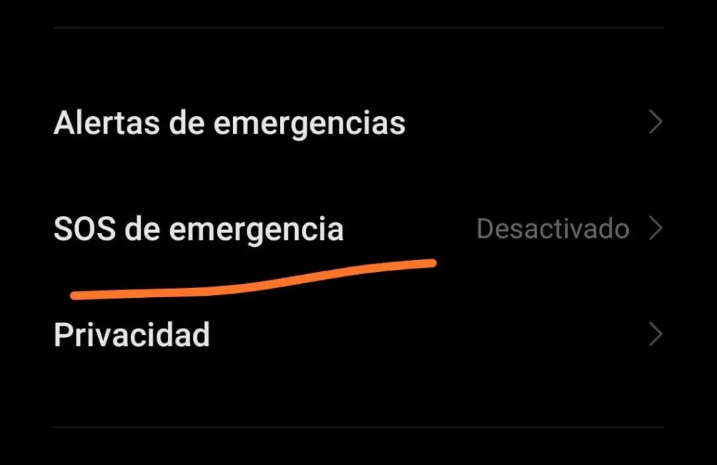 configurar sos emergencia en xiaomi