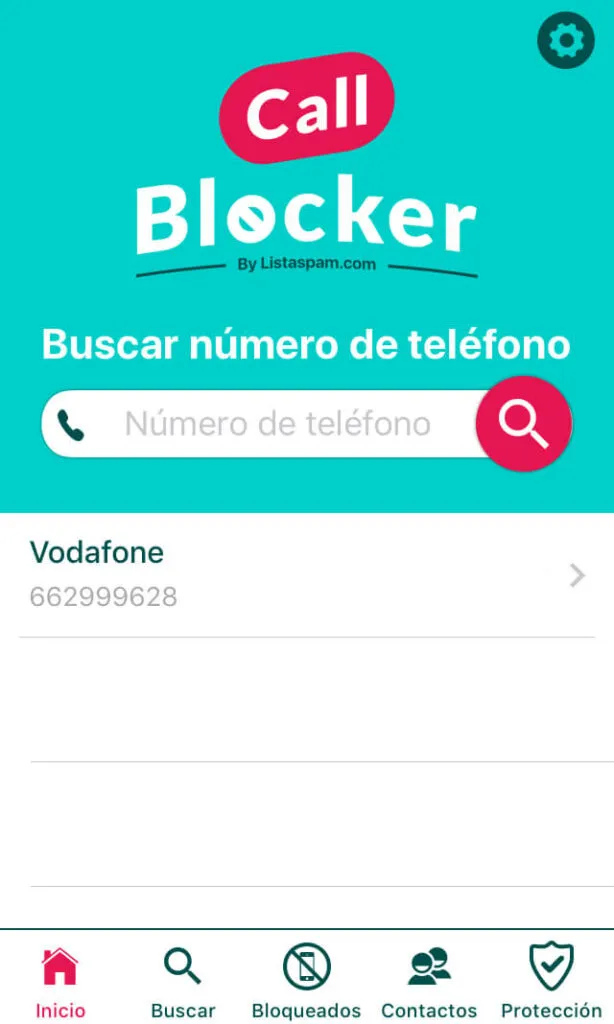 App de Call Blocker bloqueando el número “662999628”.